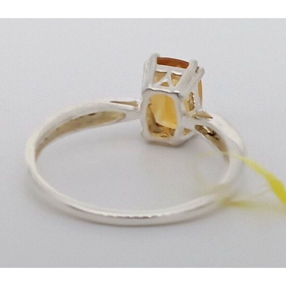 Chuck Clemency Yellow Citrine Gemstone Ring Solitaire Sterling Silver 925 Size 7 - Picture 11 of 16